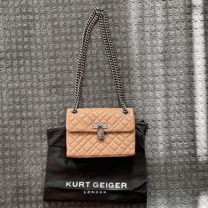Kurt Geiger Camel Quilted Chain Shoulder/crossbody Bag